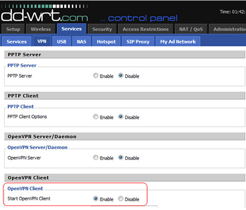 Enable start OpenVPN