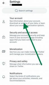 How do I delete my Twitter account on Android/iOS?